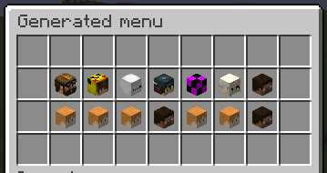Example of generated menu