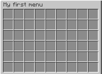 Empty menu we created